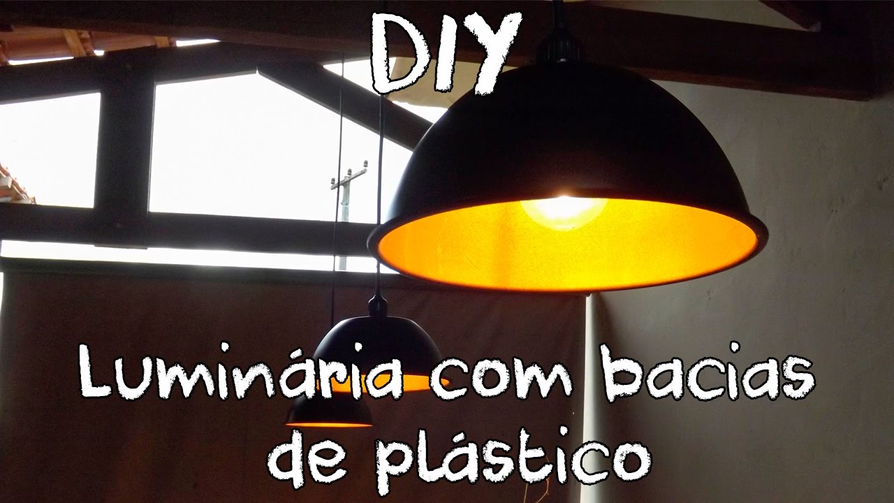 DIY // Luminária (pendente) feita com bacias de plástico