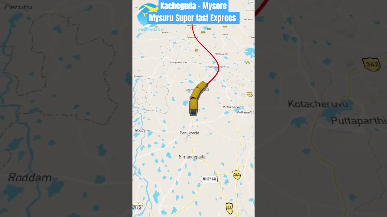 Mysore SuperFast Exprees | Kacheguda - Mysuru Jn | Train Route 🚂🚂 | 763km Total Covered  |