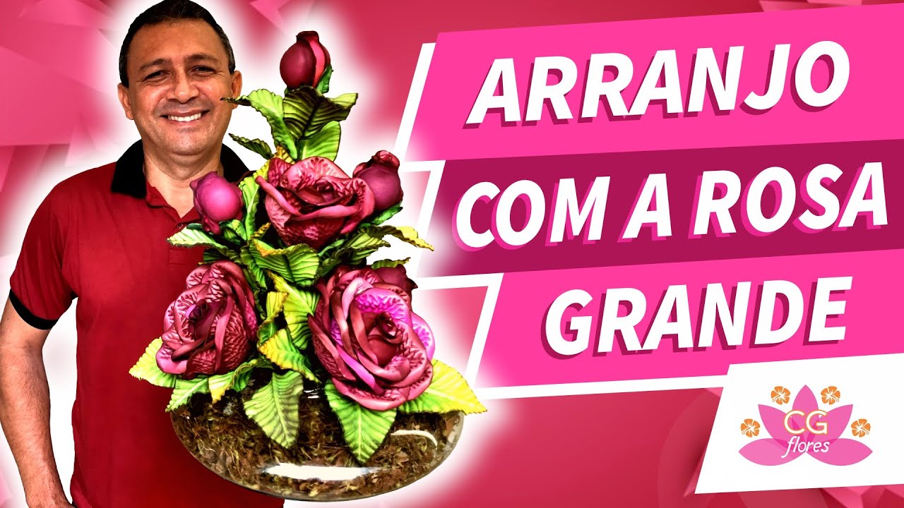 ARRANJO COM A ROSA GRANDE EM EVA | PASSO A PASSO