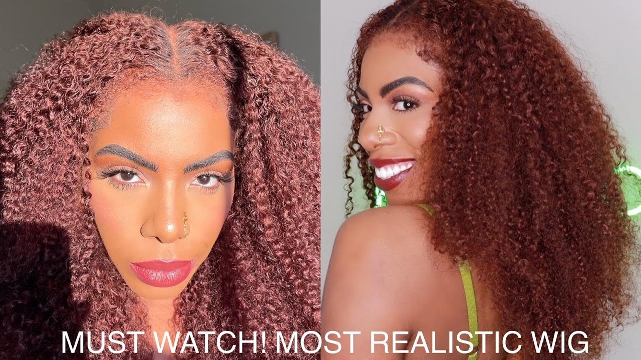 WOW! THIS looks GOOD! NEW pre colored KINKY CURLY WIG w/ KINKY EDGES! MOST REALISTIC WIG OMGHerHair