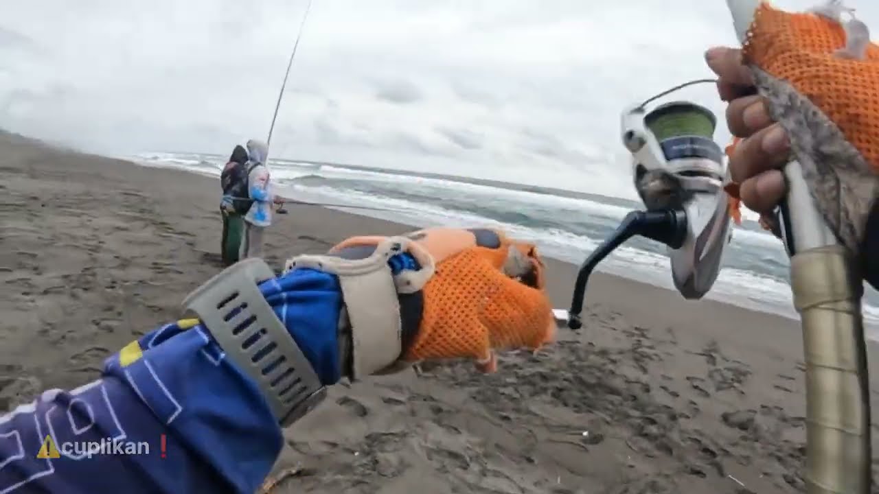 Mancing Pasiran di spot pantai Glagah dul bandara 💥 Strike iwak iwik❗❗❗ sebelum turun hujan ⚠️