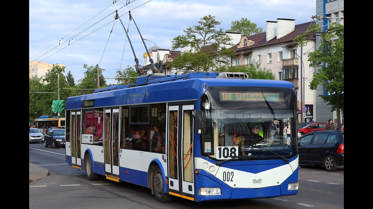 Троллейбус БКМ-321 борт. № 002 маршрут №101 в Бресте (ПОЕЗДКА)