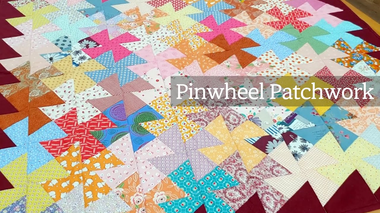 핀휠 패치워크  작은 이불 만들기ㅣ바람개비 패턴ㅣ퀼트이불ㅣPinwheel Patchwork Quilt