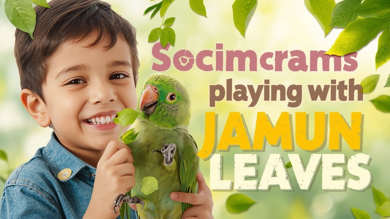 Our Parrot is Playing with Jamun Leaves | Cute Parrot Vlog