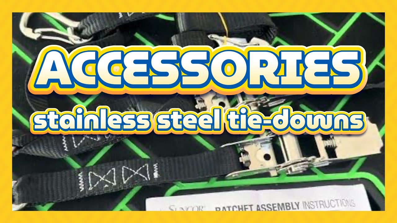 Full Stainless Steel Jet Ski Tie-Down Straps with Locking Stainless Steel Hooks - [4K]