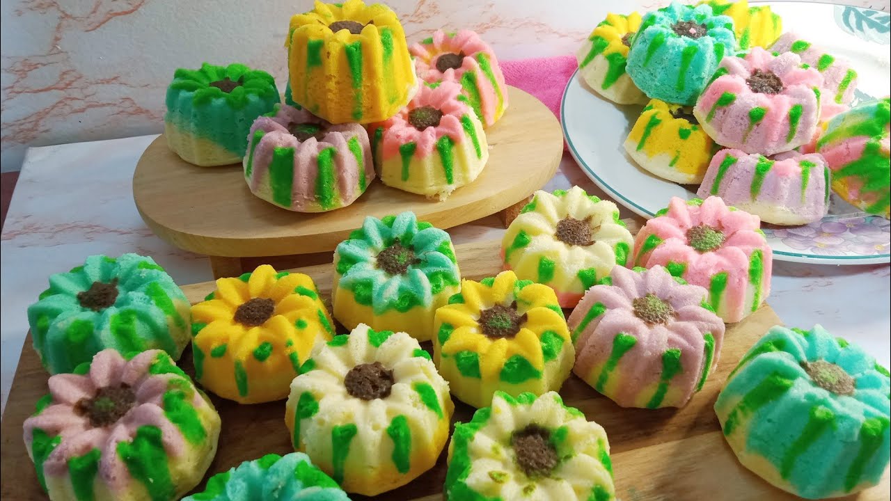 MEMBUAT BOLU KUKUS BUNGA MATAHARI | BOLU KUKUS KARAKTER LEMBUT UNTUK IDE JUALAN