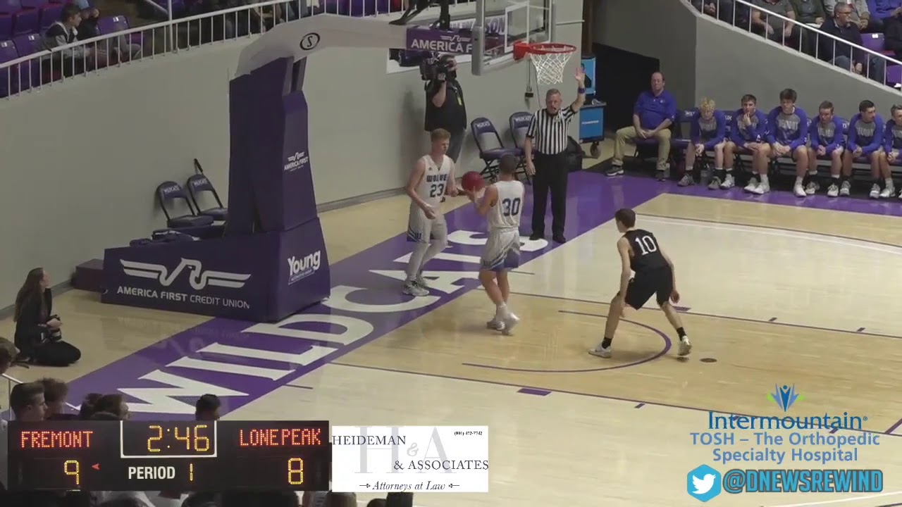 6A Boys Basketball: Lone Peak vs Fremont High School UHSAA 2019 State Tournament Round 1