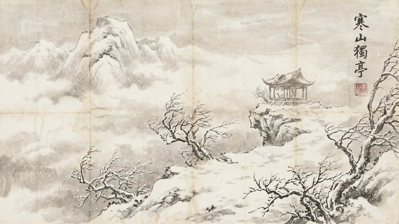 Relaxing Traditional Chinese Music | 1 Hour Guzheng & Bamboo Flute | 寒山獨亭 Solitary Pavilion