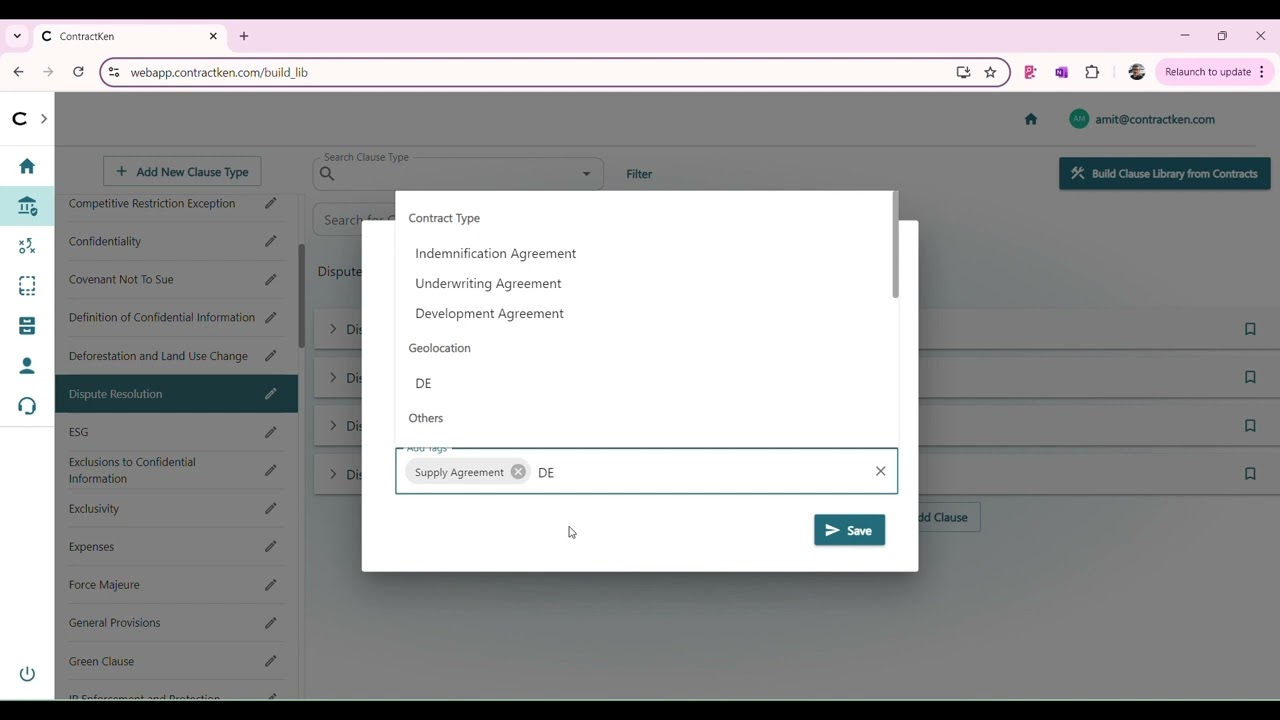 ContractKen clause library application
