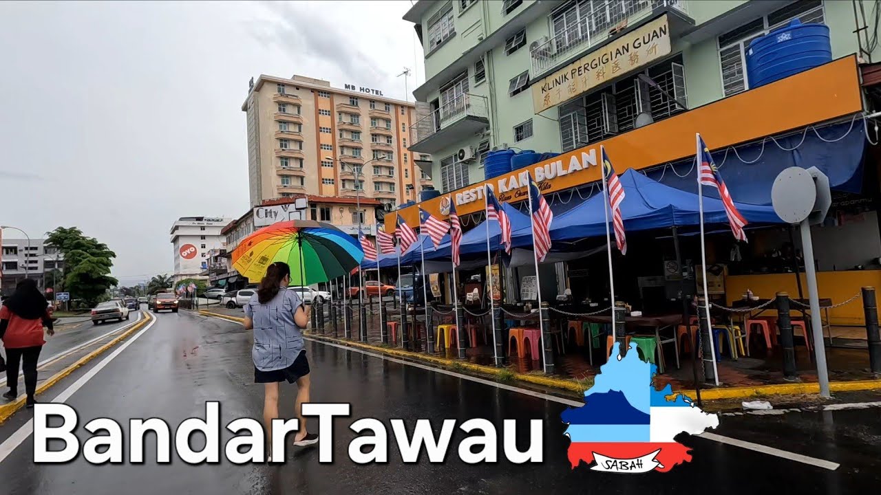 SABAH BORNEO TAWAU TOWN WALK🛑JALAN CHESTER🛑PASAR SENTRAL🛑RESTO KAK BULAN😋