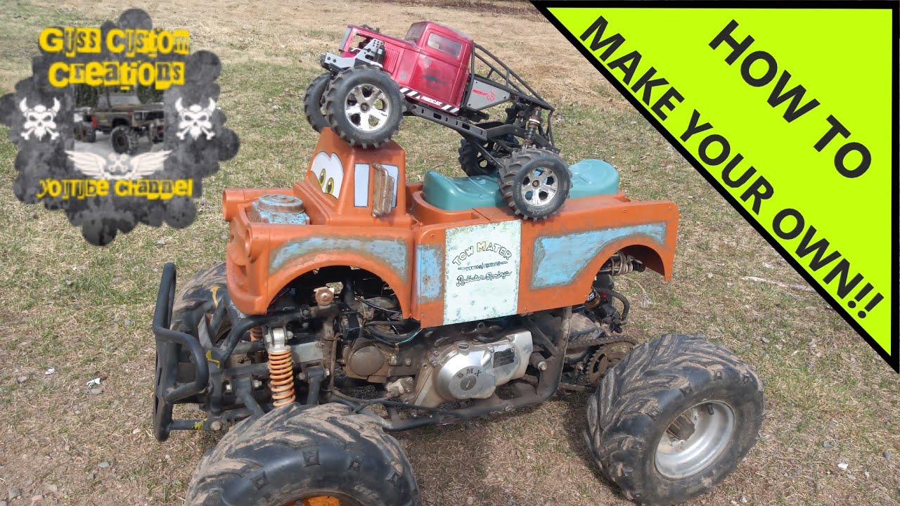 How to make a 110cc kids ATV RC car With a Power wheels body