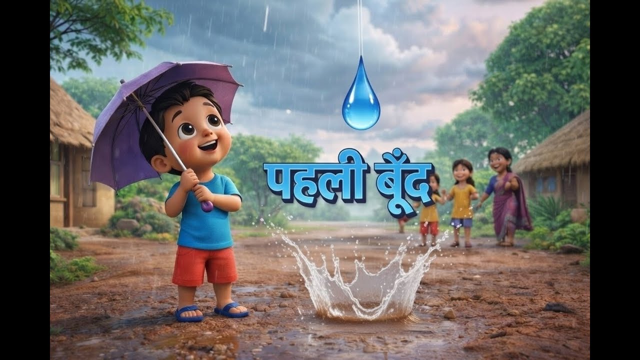 पहली बूँद 🌧️ | Class 6 Hindi Malhar | Animated 3D Cocomelon Pixar Style | NCERT Poem