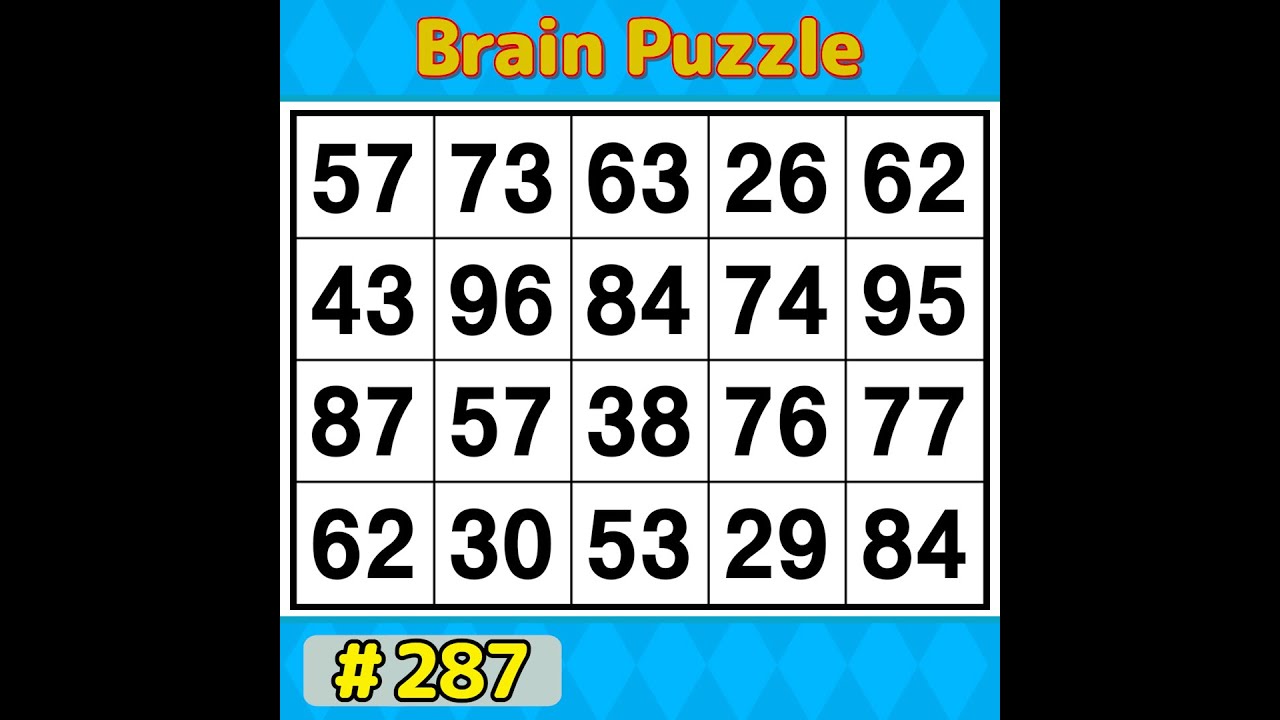 【Number Search】 90% of people can't find the correct answer. 《Brain training》 #287