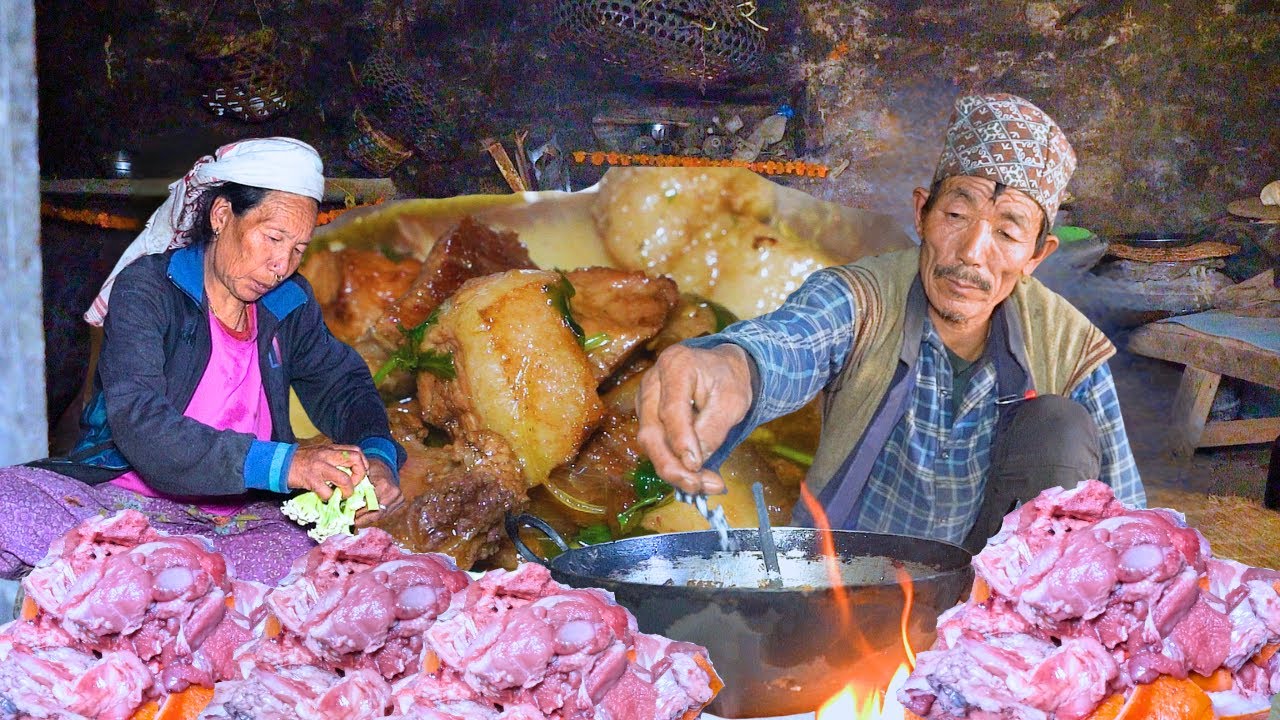 Village Style Fresh Pork Curry cooking | Nepali Kitchen Documentary