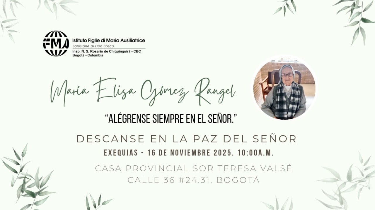 Eucaristía de Exeqias de sor María Elisa Gómez