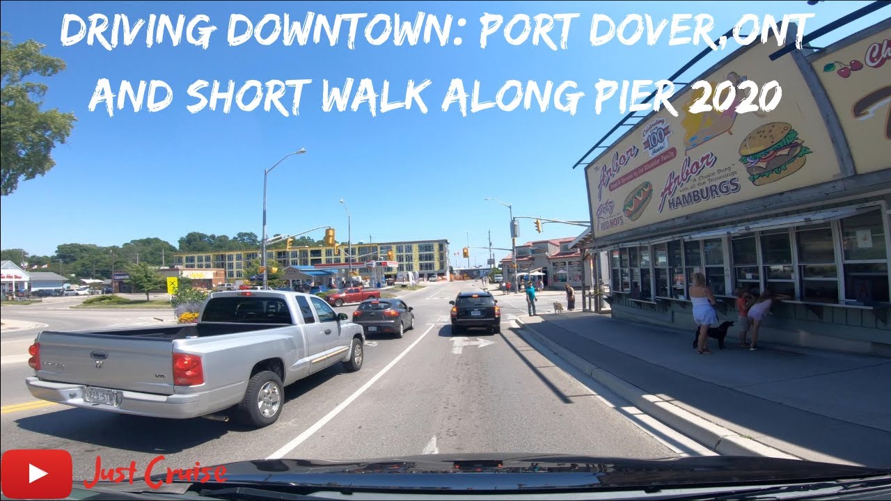 Driving Downtown to Port Dover and walk around pier and lighthouse (4K) (J Utah style video lol)