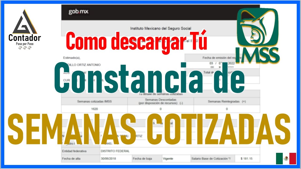 Como Descargar Mi Reporte de semanas Cotizadas ante el IMSS 2022
