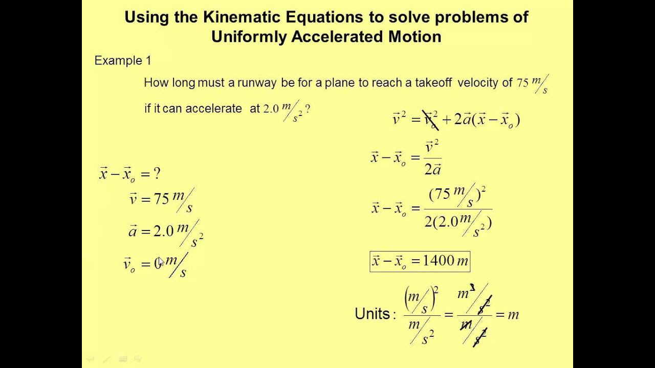 Uniformly Accelerated Motion Examples