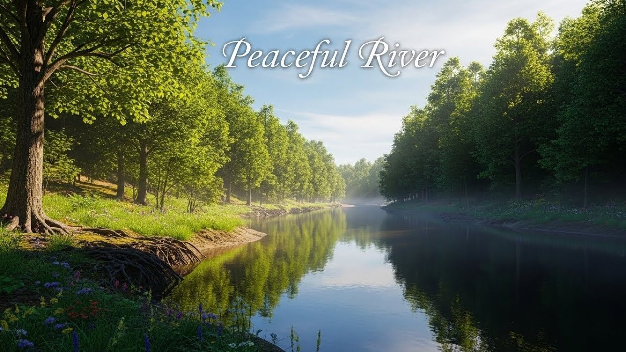Peaceful River and Forest Ambience 🌊🌲 Flowing Water and Trees for Deep Sleep #2100