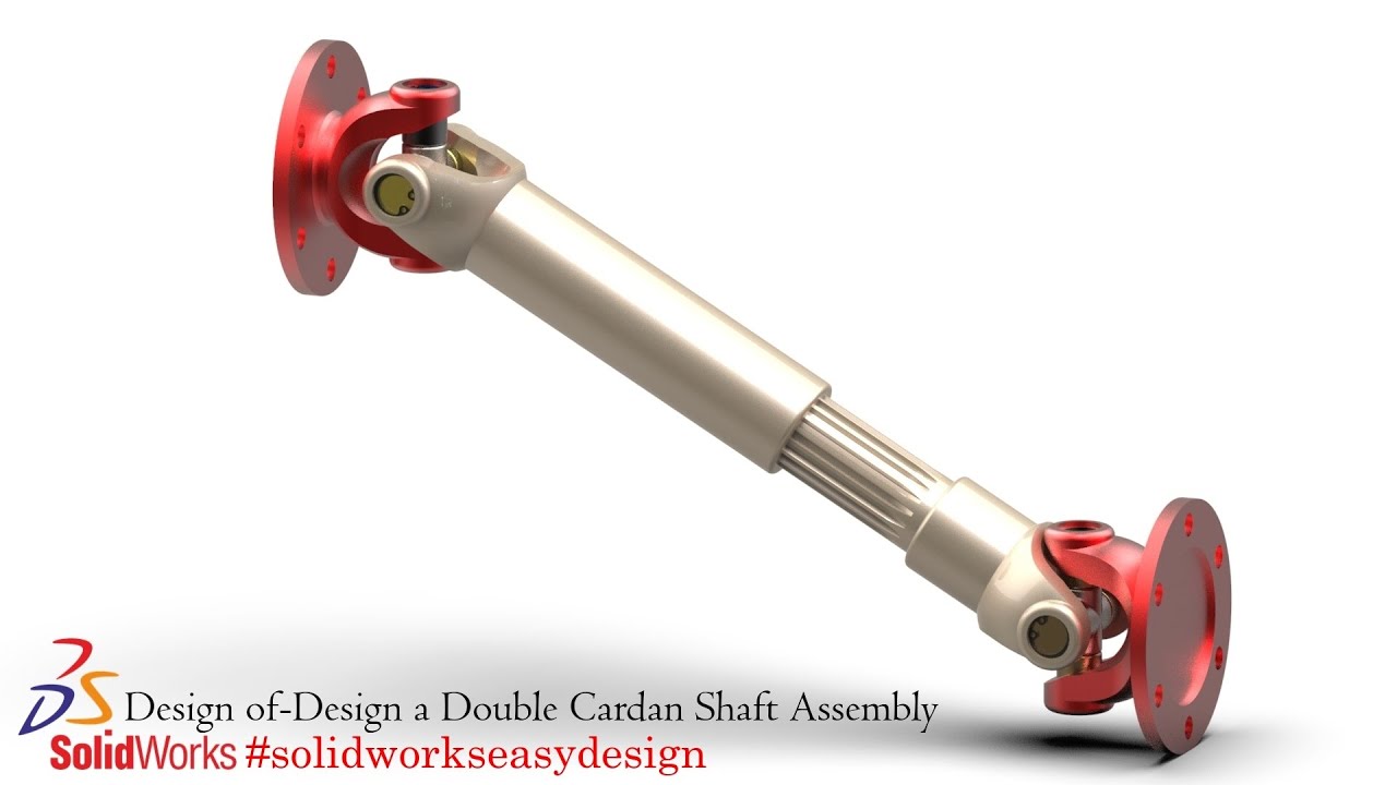 Solidworks Tutorial # 190 Design a Double Cardan Shaft Assembly in Solidworks by SW Easy Design