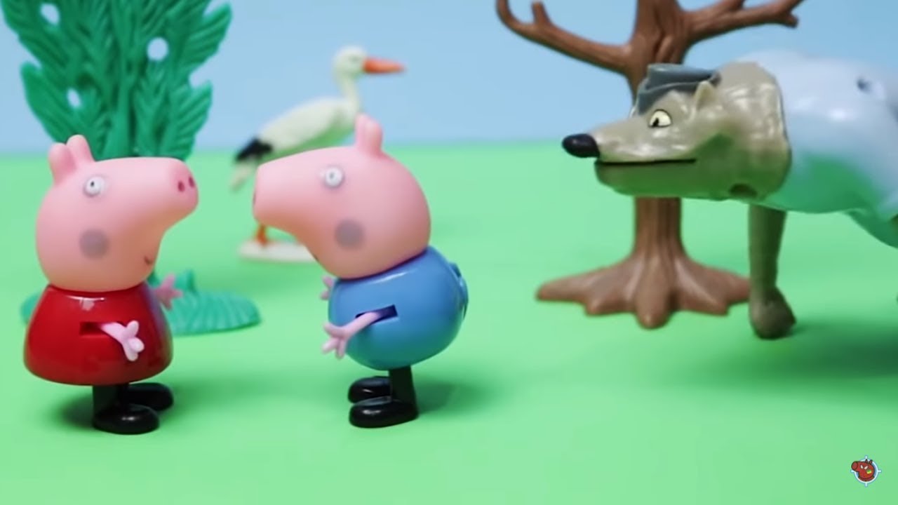PEPPA PIG EM OS TRÊS PORQUINHOS E O LOBO MAU! BONECOS ANIMADOS