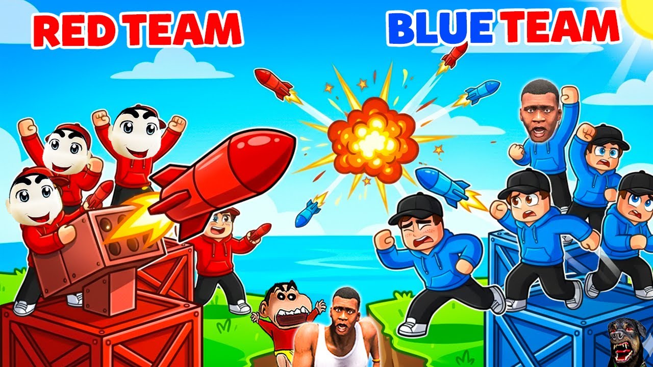 SHINCHAN TEAM NOOB vs PRO vs HACKER in MISSILE BATTLE with FRANKLIN & CHOP | DREAM SQUAD