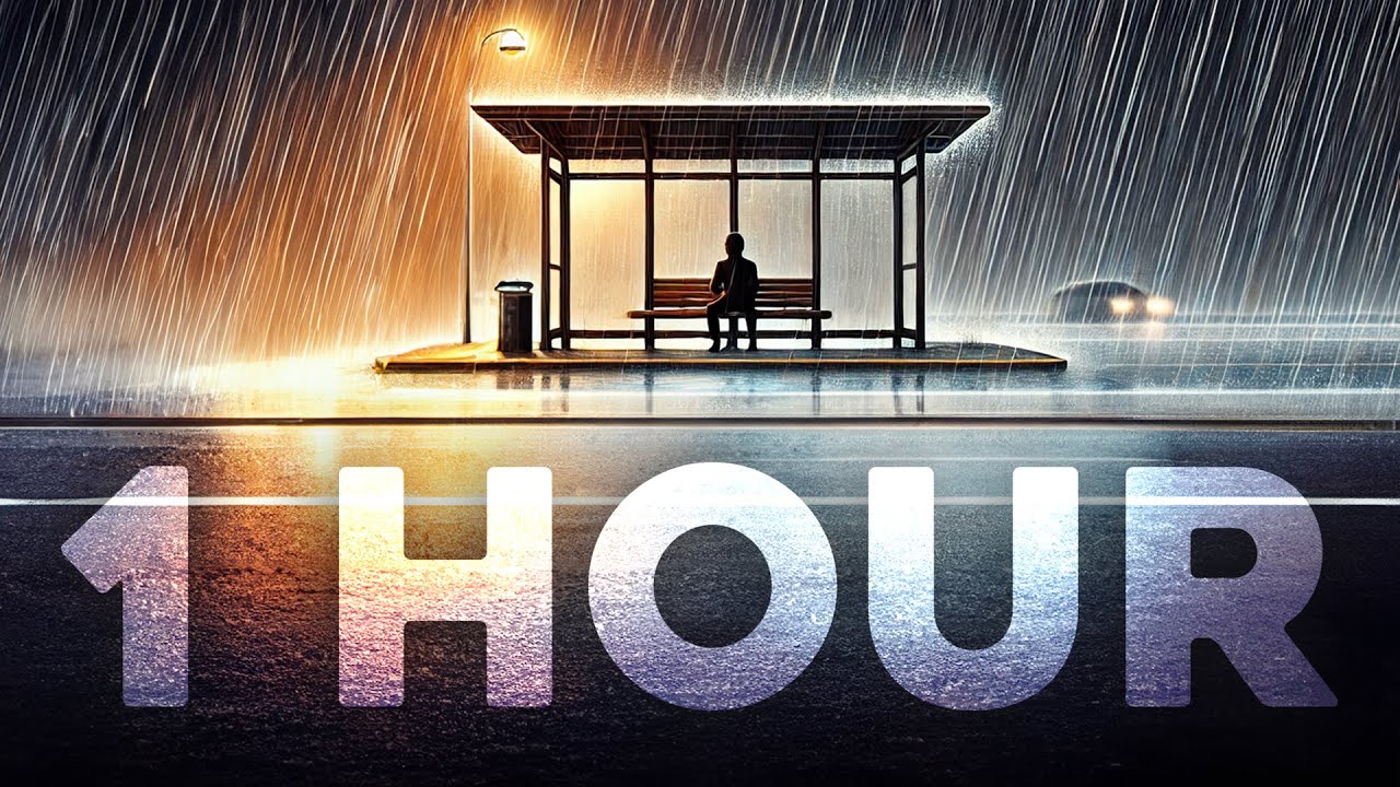 SOUNDS of RAIN on a BUS SHELTERㅣSleep, Study, Relaxation, Meditation (4K) 🚏