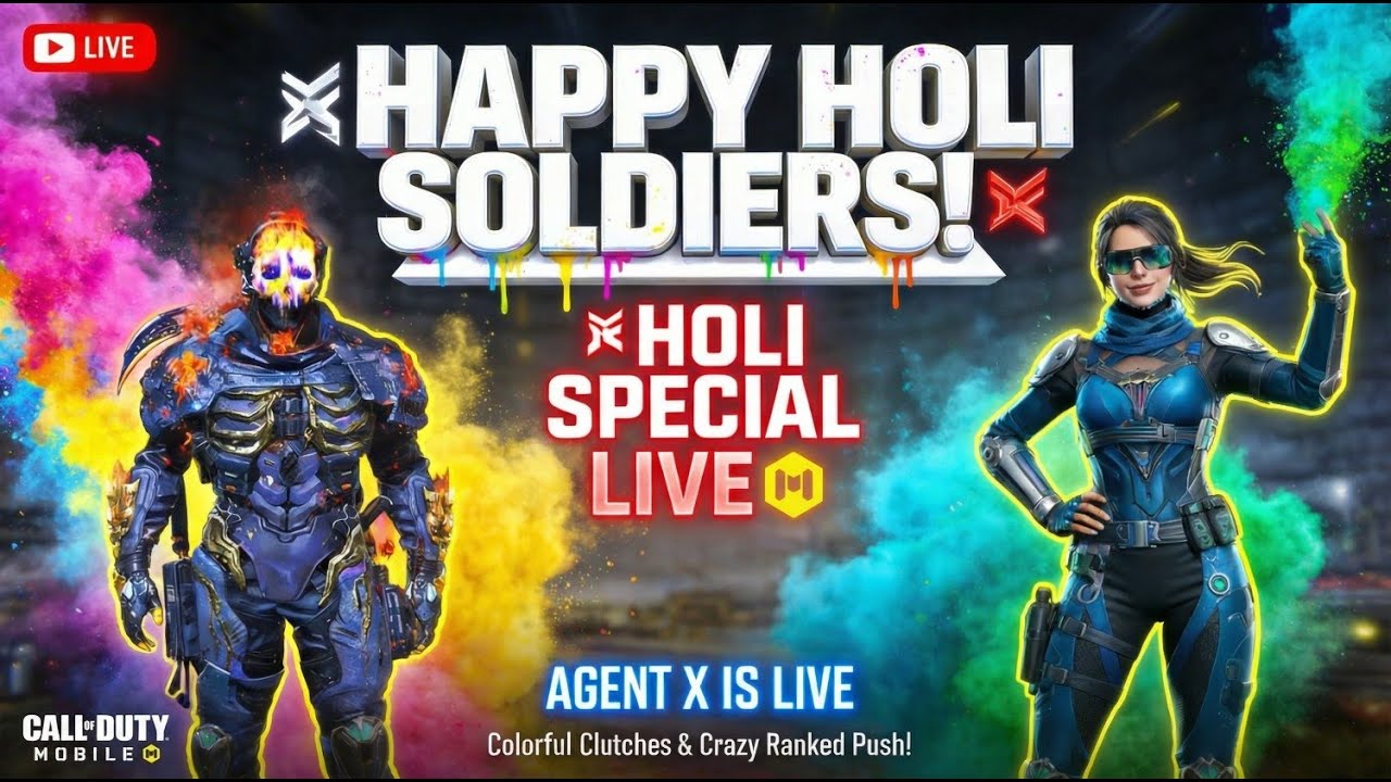 CODM LIVE 🔴 Holi Special Rank Push | 25 Battle Pass Giveaway at 2K Subs 🎁