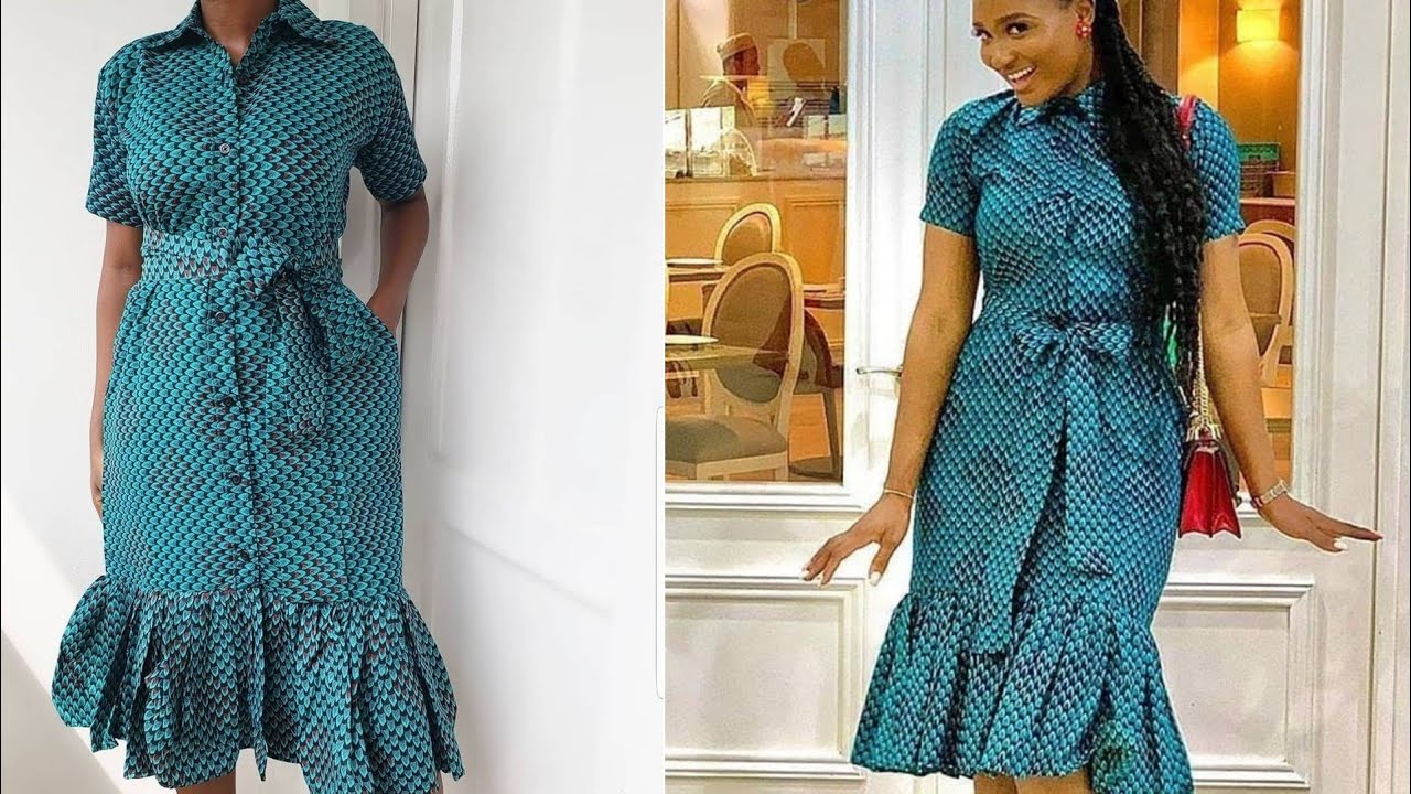 HOW TO SEW A SHIRT DRESS WITH GATHERS AND LINNING. NDIFON NTUI TUTORIALS