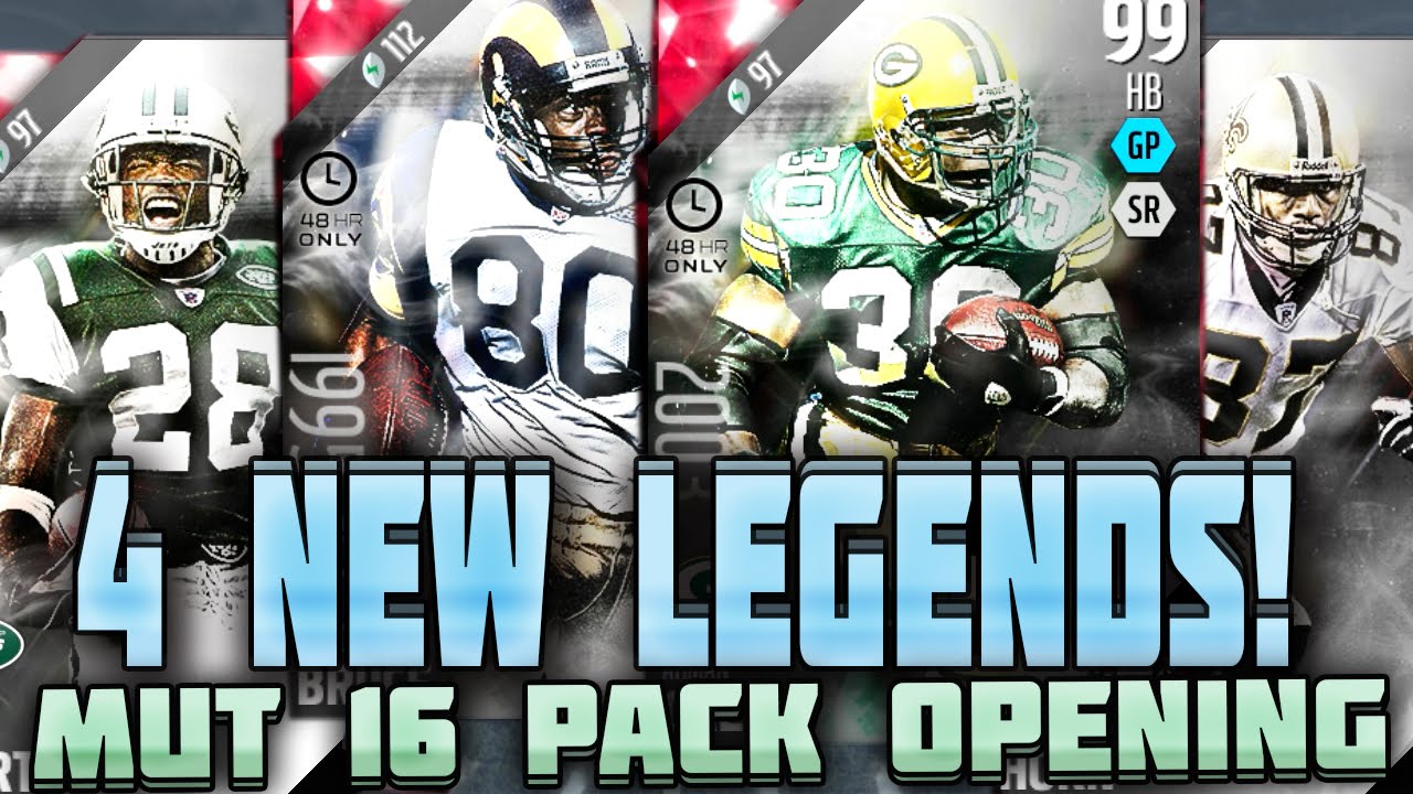 4 NEW ULTIMATE LEGENDS! MY LAST 99 PULL OF MADDEN 16? MUT 16 PACK OPENING | Madden 16 Ultimate Team