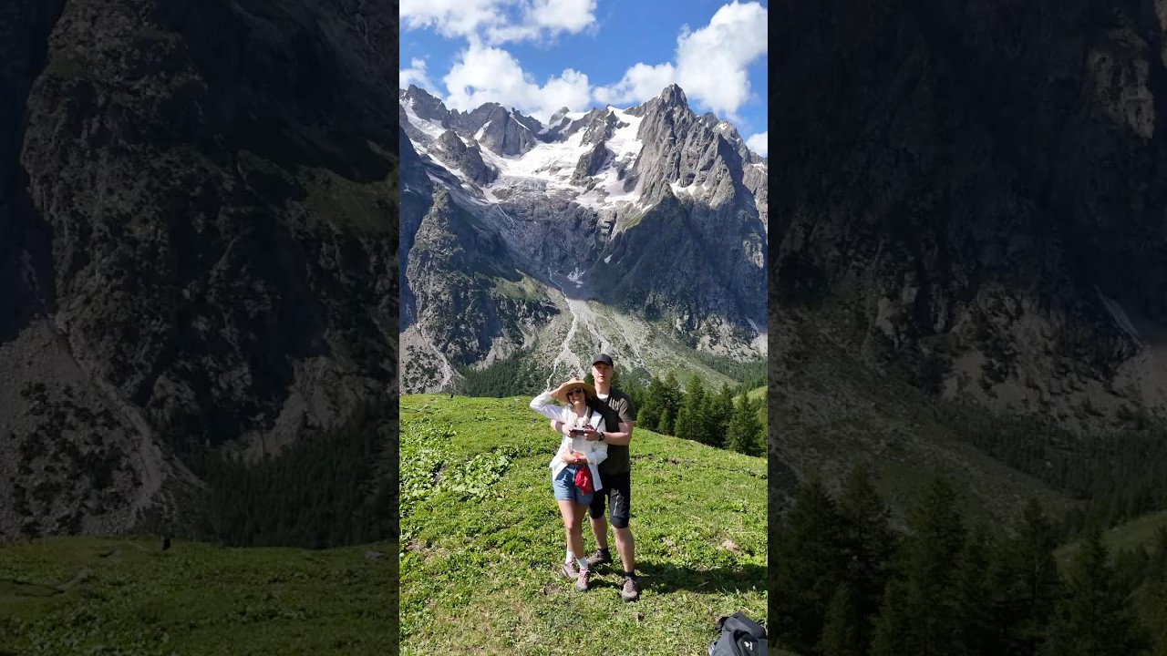 Mountain view from the Rifugio Walter Bonatti in Aosta Valley
