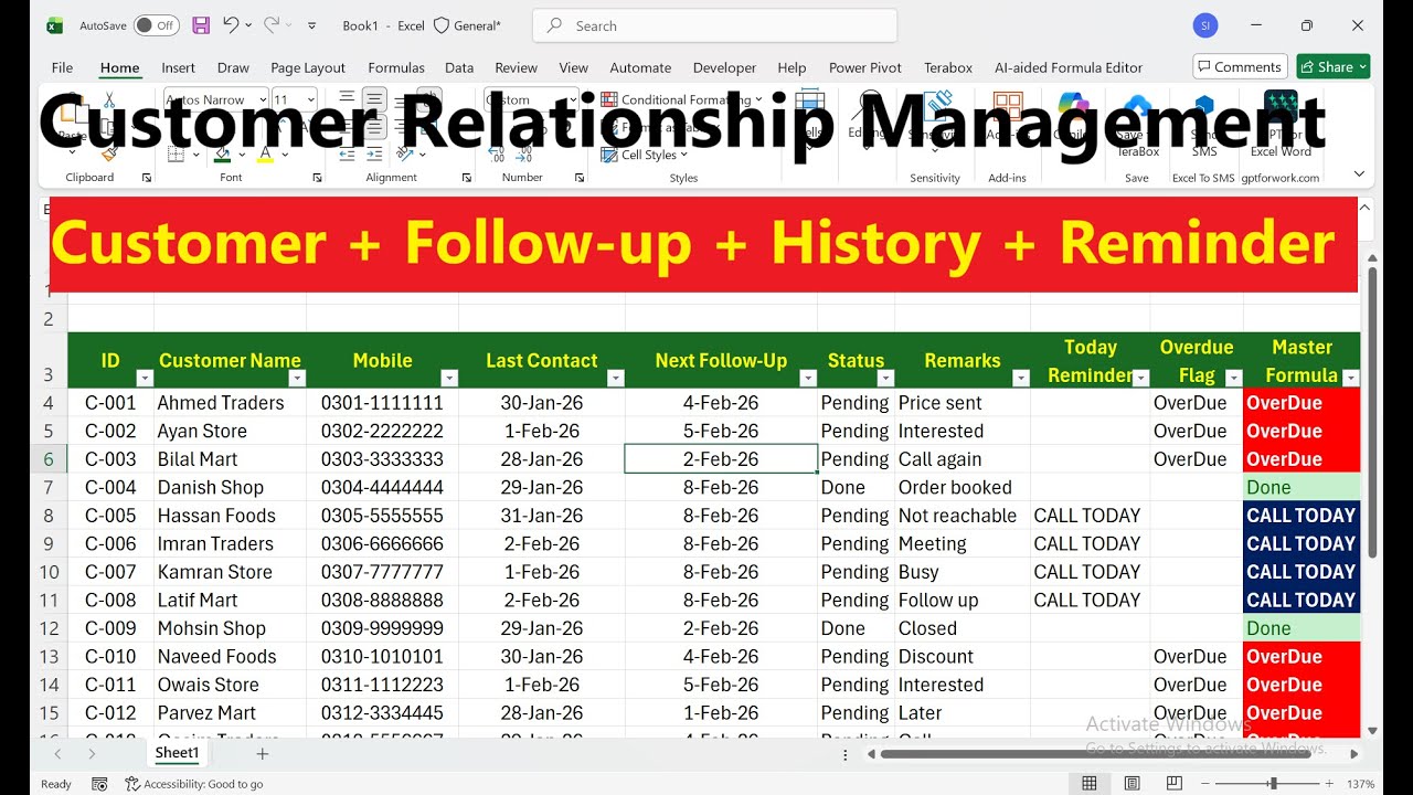 🔥 Hard Work vs Smart Work | Excel CRM Reminder System | Follow-Up Automation