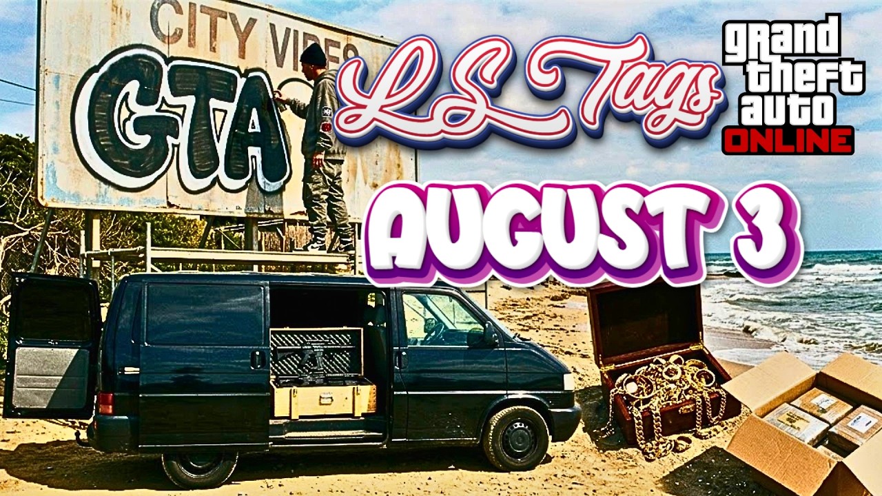 LS TAGS, SHIPWRECK, GUN VAN Locations - AUGUST 3| GTA ONLINE