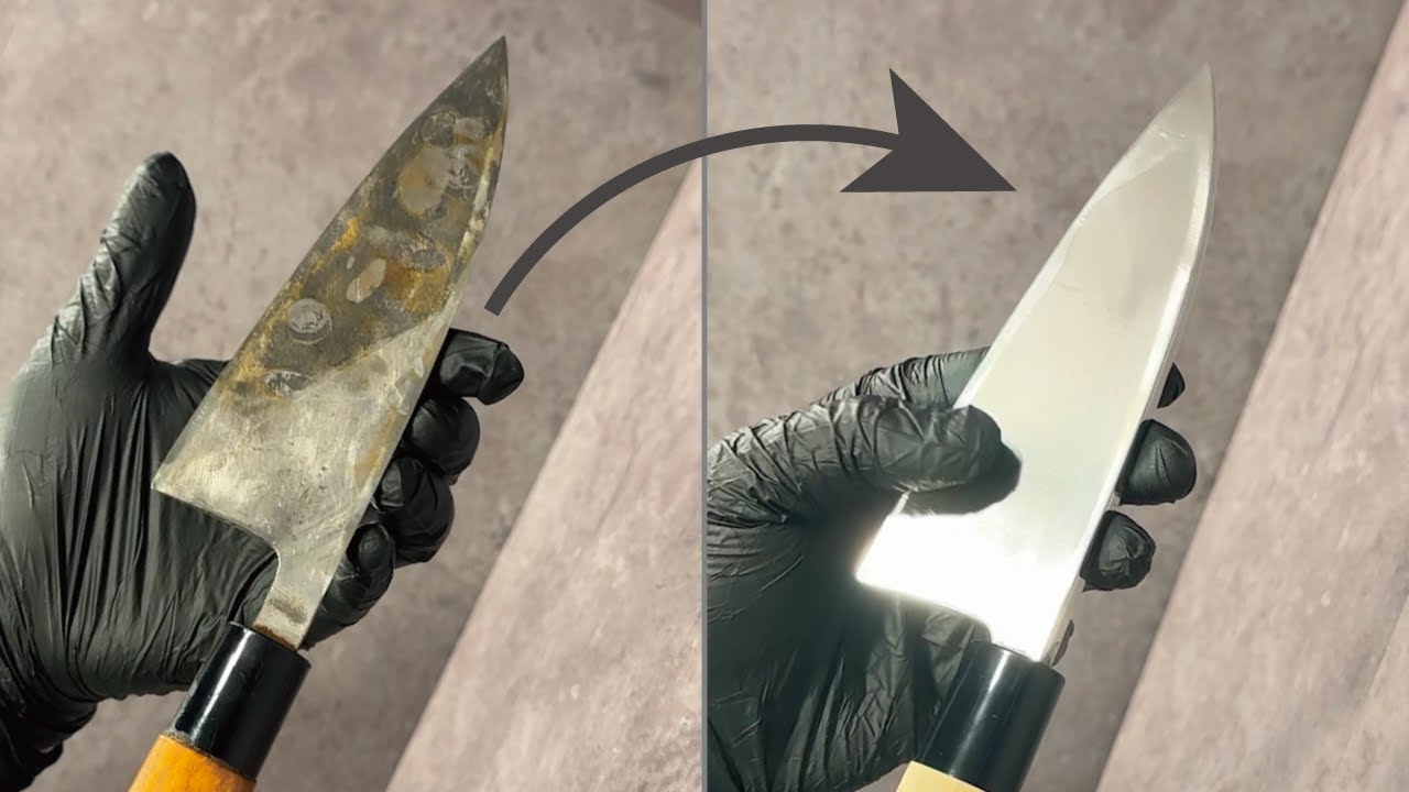 【repair】Used Japanese Deba knife #knife,#japan,#repair