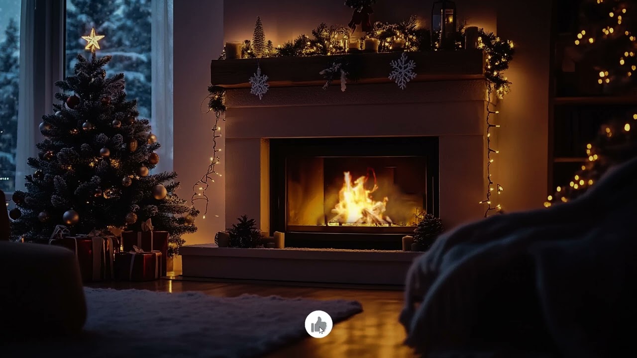 Warm Christmas Atmosphere by the Fireplace🎄Soft Instrumental Christmas Music for Relaxation & Rest