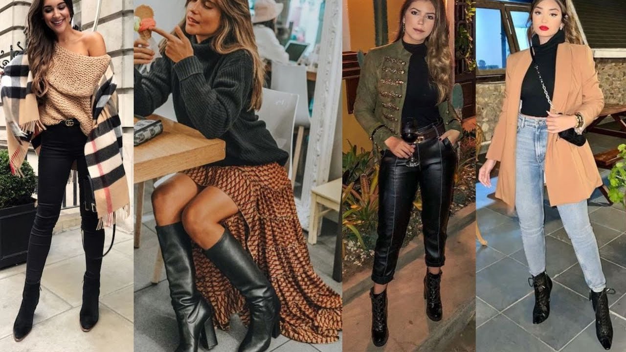BOTAS NEGRAS Altas OUTFITS de Inspiración 🌹 Súper Looks
