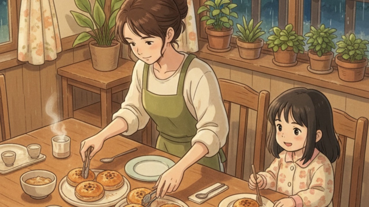 كيكة التفاح الدافئة 🍎✨ | Studio Ghibli Style ASMR Story