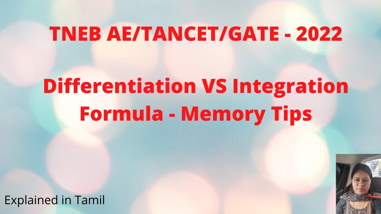 Differentiation VS Integration |TNEB AE/ TANCET/ GATE Preparation 2022 |Integral Calculus