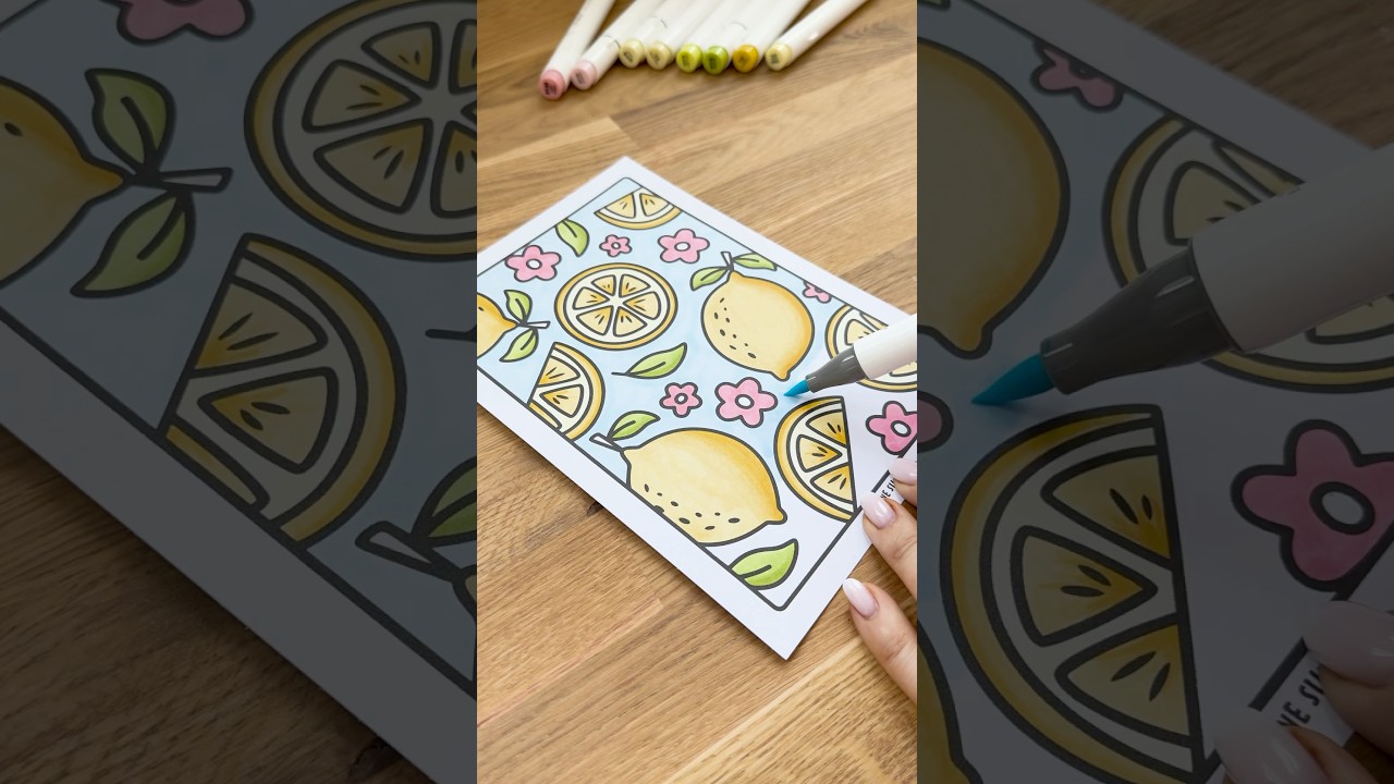 Colour with me 🍋 it&rsquo;s official, colouring pages are coming this Sunday #coloringpages #colorwithme