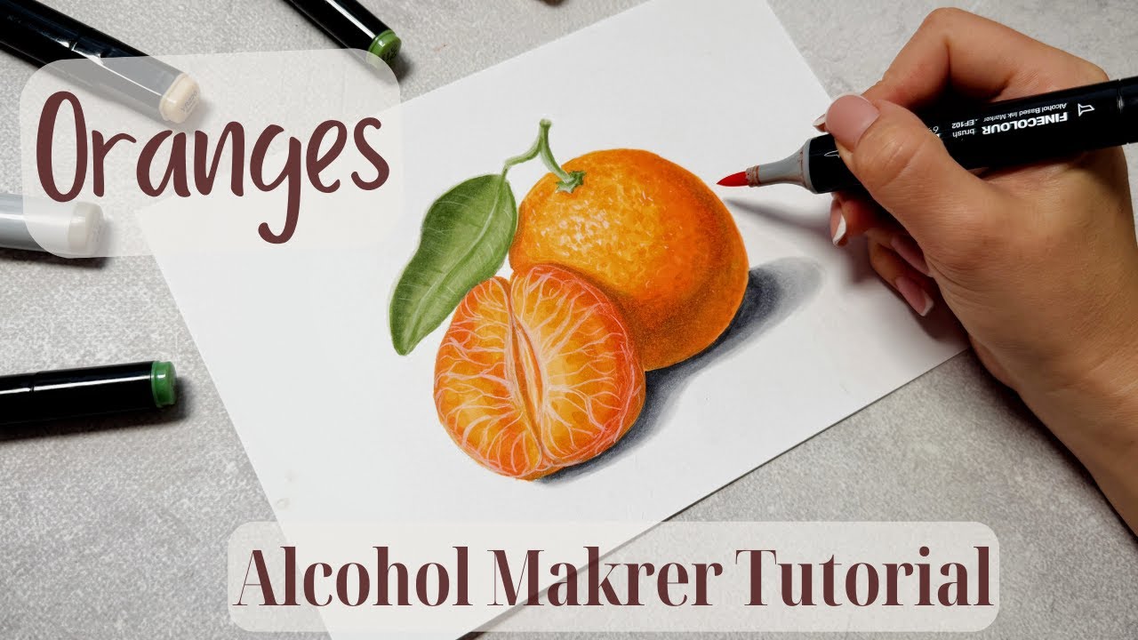 Oranges / Alcohol Marker Tutorial / Food Illustration