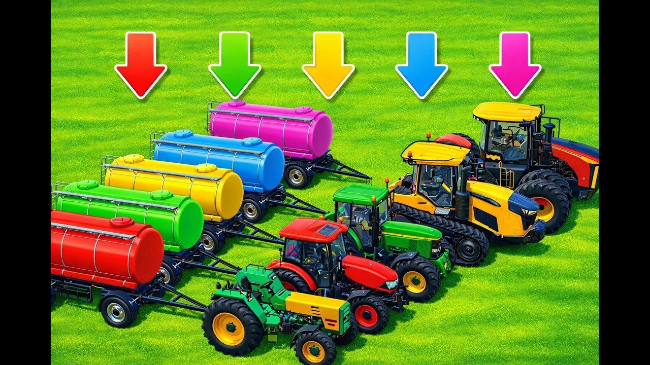 MINI TRACTORS OF COLORS - Transporting for TANKER WORK - FS22