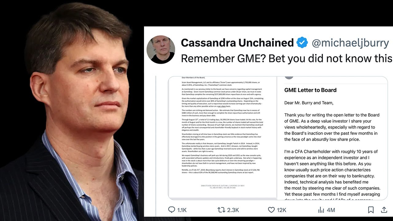 Майкл Берри только что сбросил бомбу на акции Gamestop