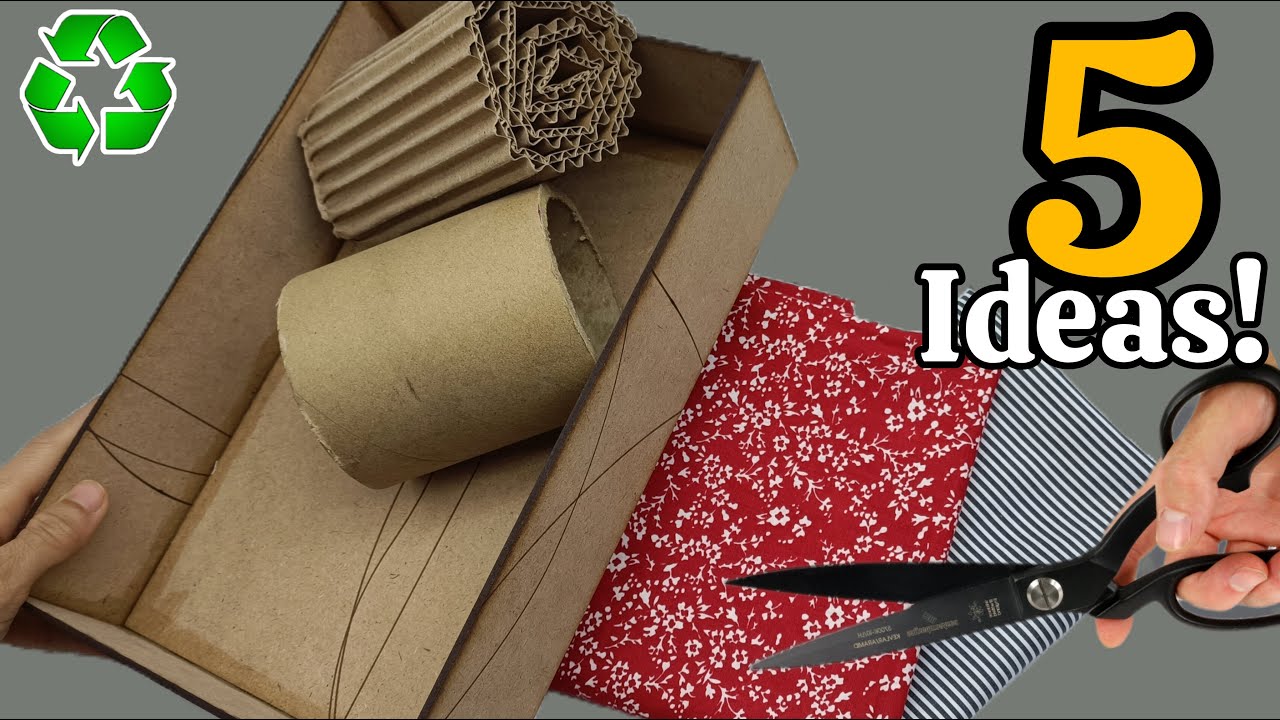 DIY Recycled Crafts: How to Make Projects with Fabric and Cardboard | 5 Easy Upcycling Ideas