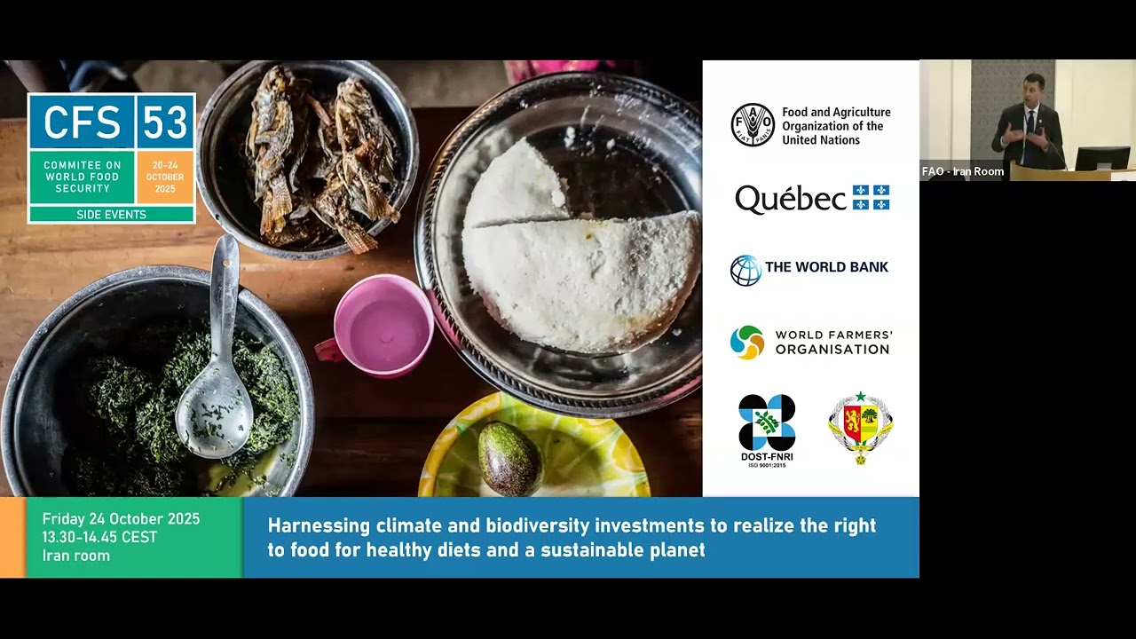 SE36 Harnessing climate and biodiversity investments to realize the right to food for healthy diets