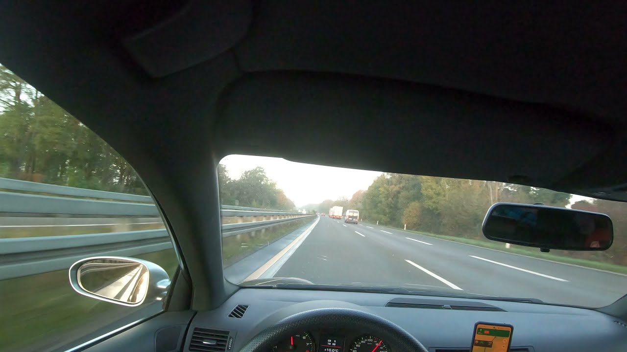 Audi B7 RS4 | Morning Autobahn Cruise with Sleepy Passenger