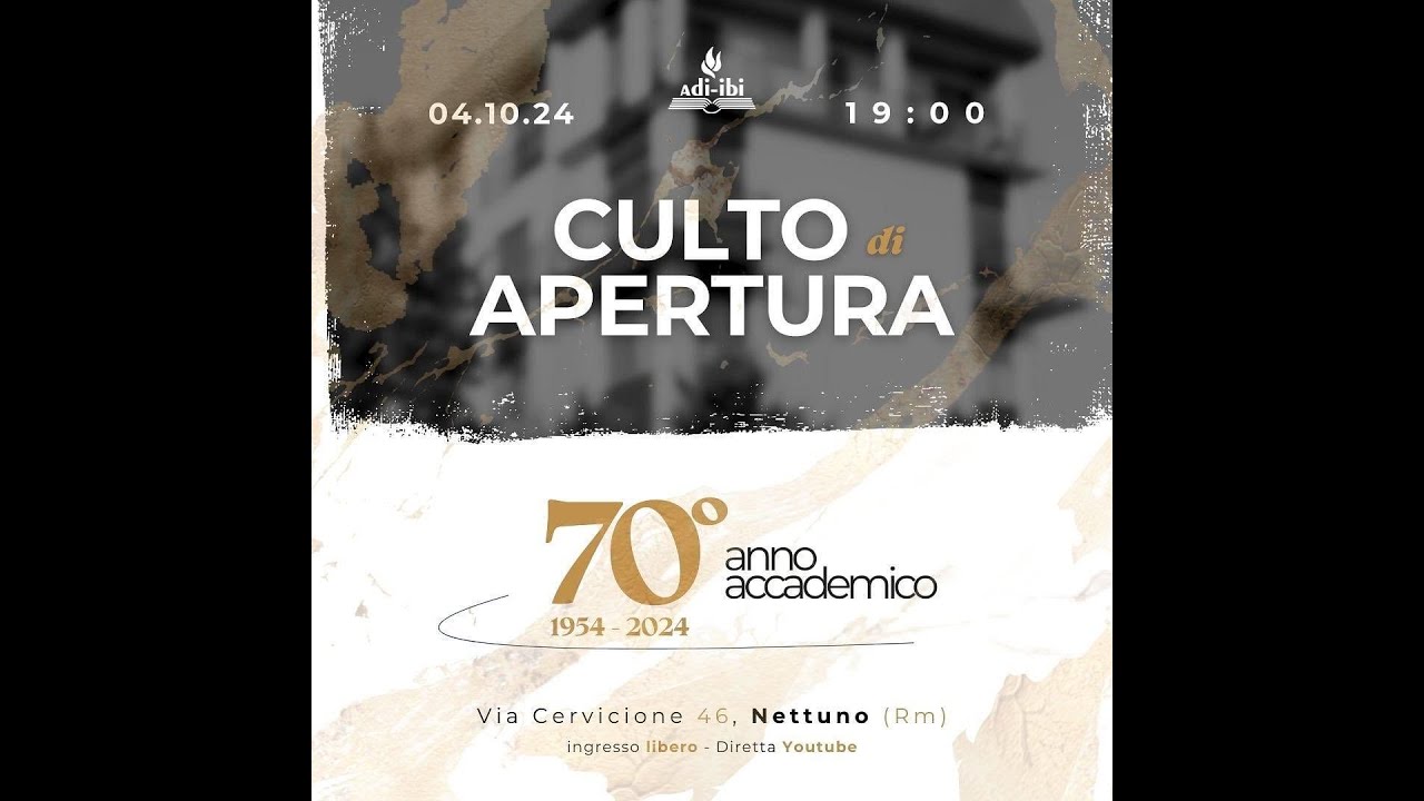 IBI | Culto di apertura 70° anno accademico