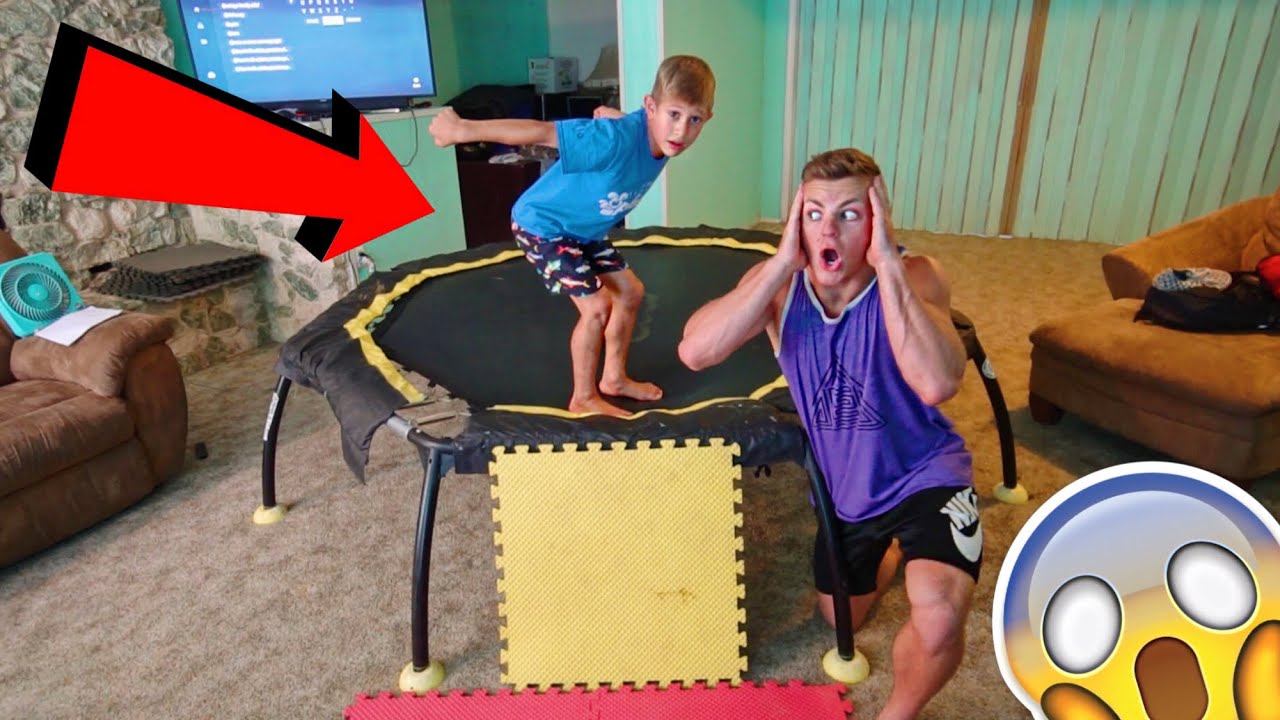 WE TURNED THE LIVING-ROOM INTO A TRAMPOLINE PARK!