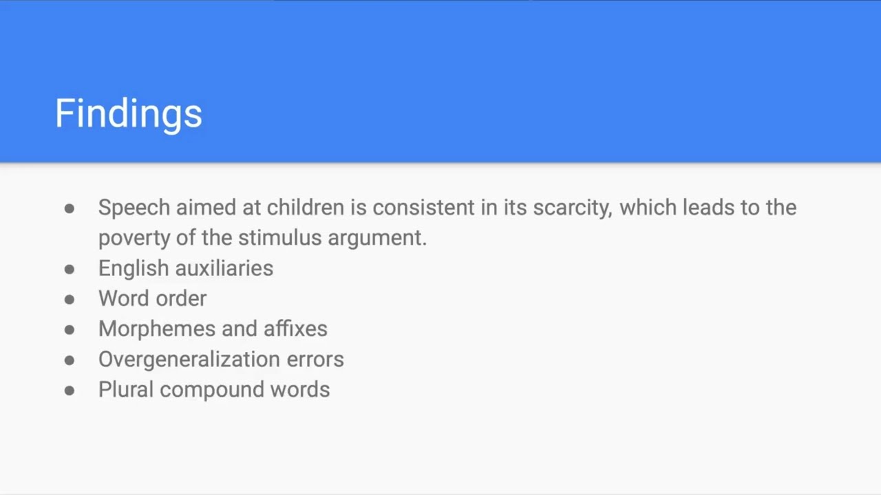 Mistakes Not Made: Evidence for Universal Grammar Found in the Mistakes of Children’s L1 Acquisition
