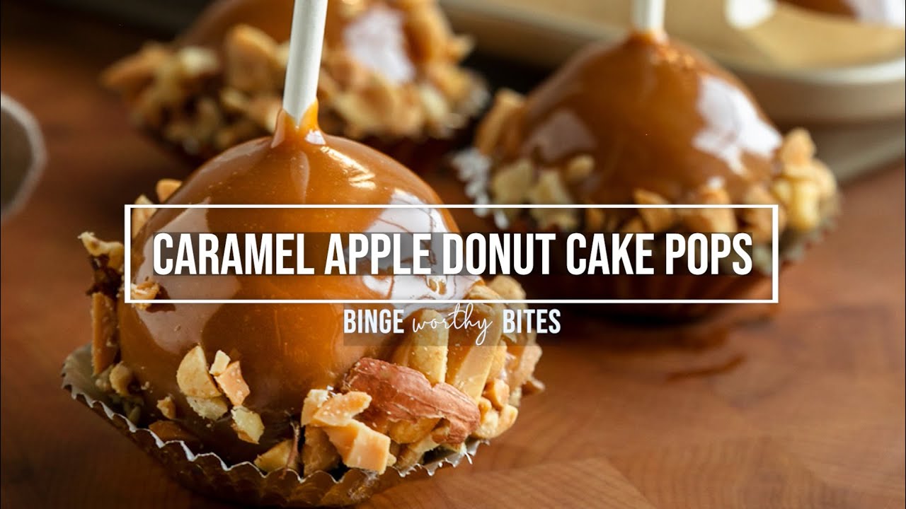 Caramel Apple Donut Cake Pops