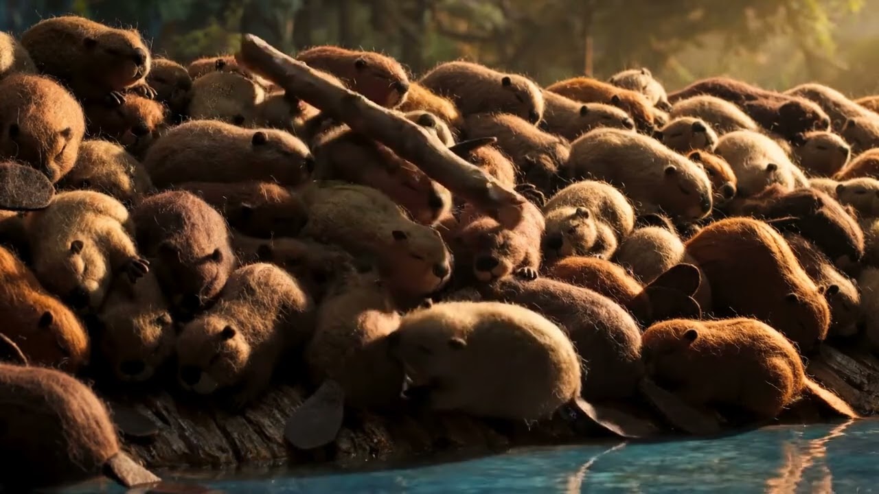 Oddly Satisfying Splash: Beaver's Perfect Dive